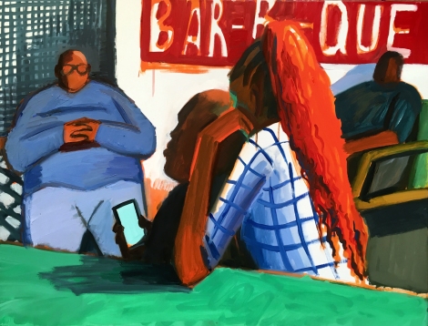 sam's bbq, 2019, oil on canvas, 90x70